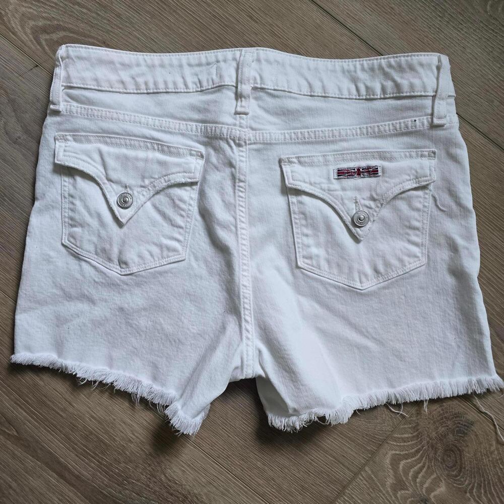 HUDSON - White Denim Shorts, Size 30 - Picture 3 of 5